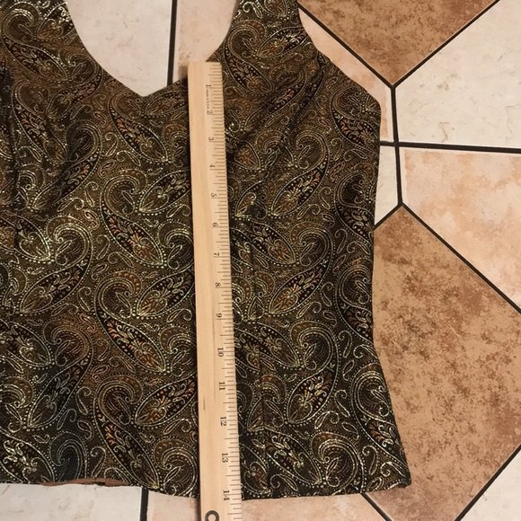 Vintage xscape by Lawrence Kurtz gold halter top size 10 made in USA small - Picture 6 of 12